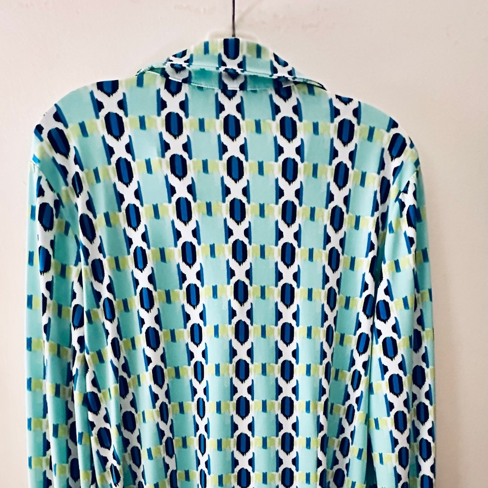 Blue Pattern Blouse - Picture 3 of 3